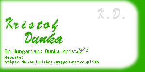 kristof dunka business card